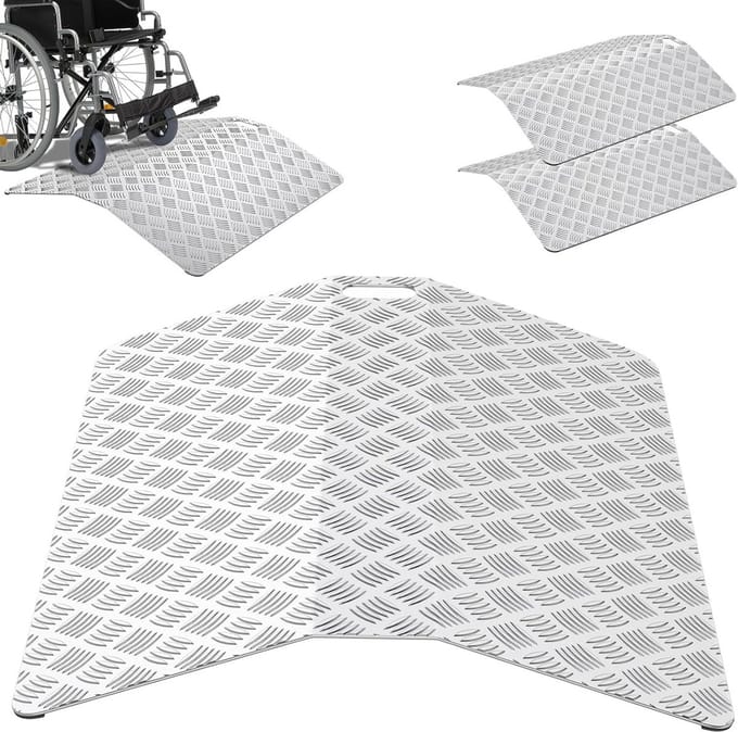 Aluminium Drempelhelling Rolstoelgang 60 cm Antislip Draagbaar