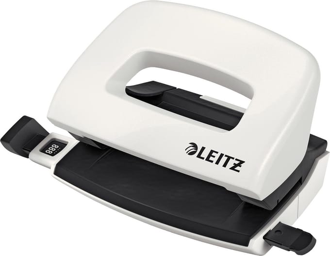 Leitz WOW metalen mini perforator, wit