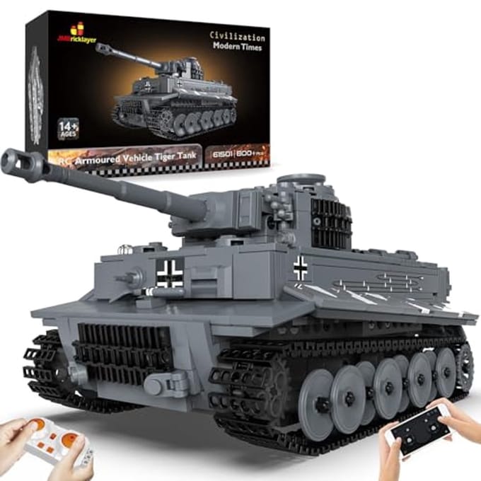 Tank Bouwset - Militair Model - Creatief Bouwen - Roterende Toren - 800 Stenen - Groen