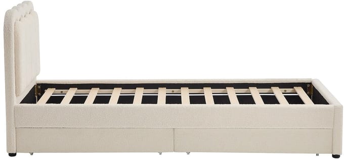 Vente-unique Bedframe stof crème 90 x 190 cm