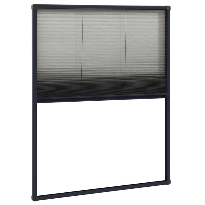 vidaXL - Raamhor - plissé - 60x80 - cm - aluminium - antracietkleurig