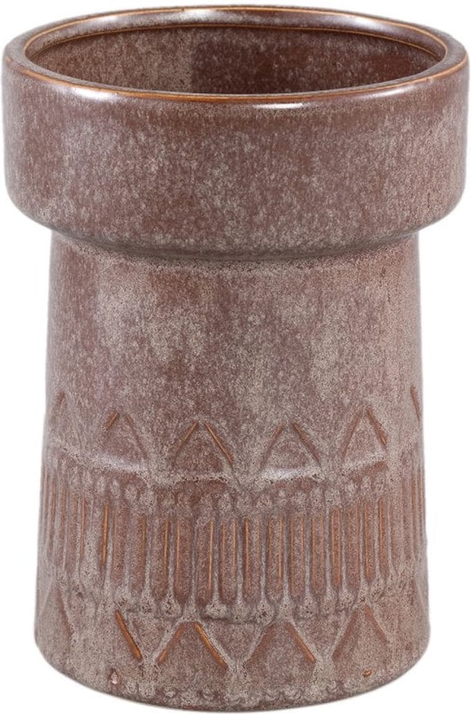 PTMD Rail Bloempot - 14 x 14 x 19 cm - Keramiek - Bruin