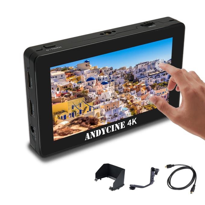 ANDYCINE A6 Plus 5.5 Inch DSLR Camera Veldmonitor Touchbediening Regisseur Videomonitor 3D Lut zwart