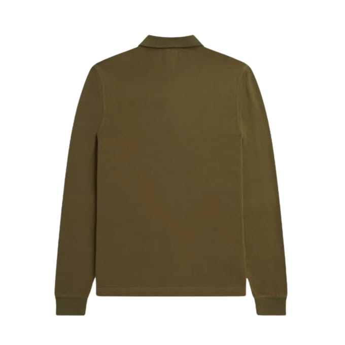 Fred Perry Uniform Groen Lange Mouw Effen Poloshirt