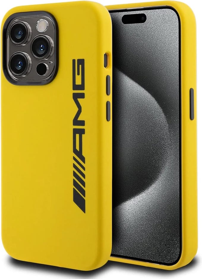 AMG - AMG iPhone 15 Pro Backcover hoesje - Geel
