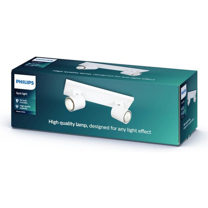 Philips myLiving Runner plafondspot GU10 2-lamps wit