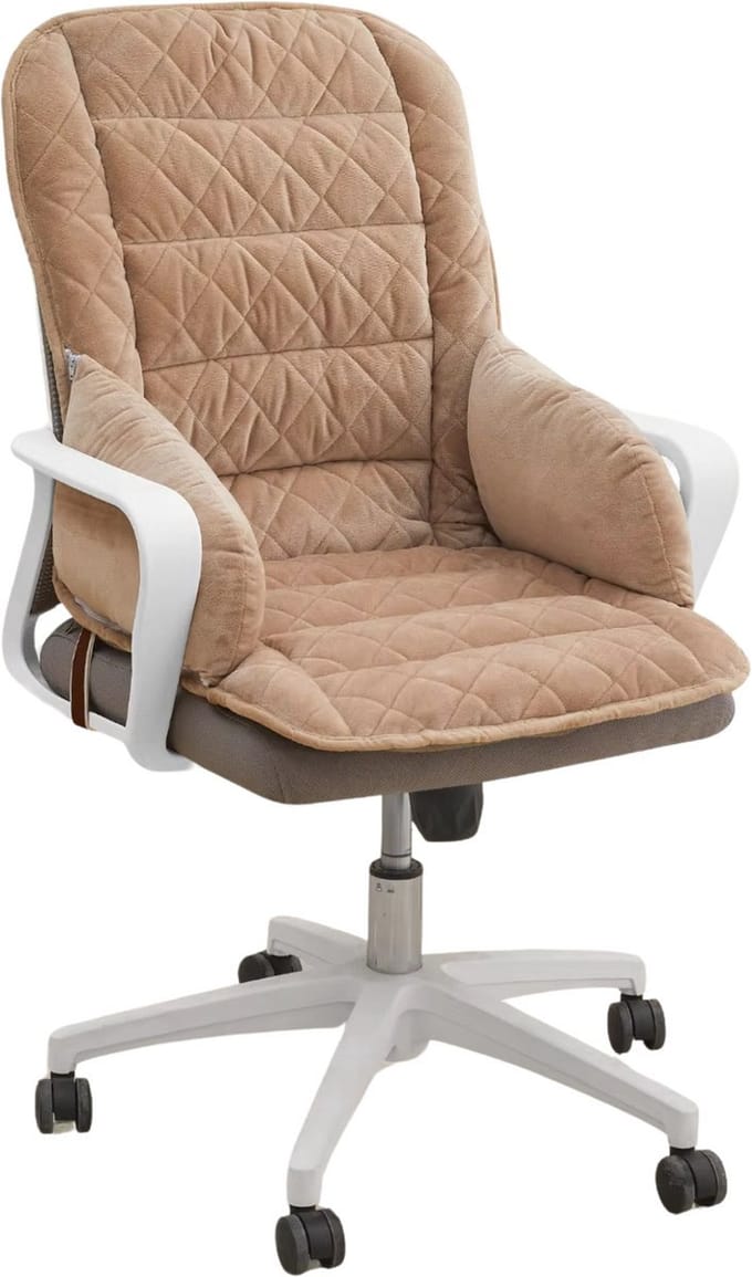 Bureaustoel kussen Vaylen - Rugkussen - Ergonomisch - Universeel - Khaki