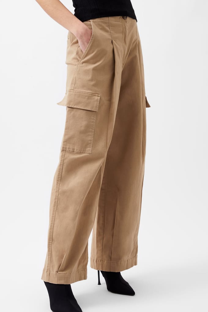French Connection Atena Twill Cargo Pants Autumn Camel Taglia: L | Pantaloni cargo Outlet | Donna | Marrone