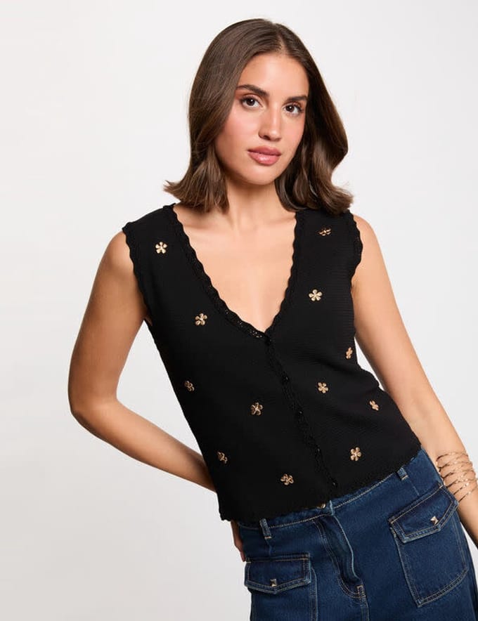 Morgan - Mouwloos vest 251-Mclari Zwart - Maat : S