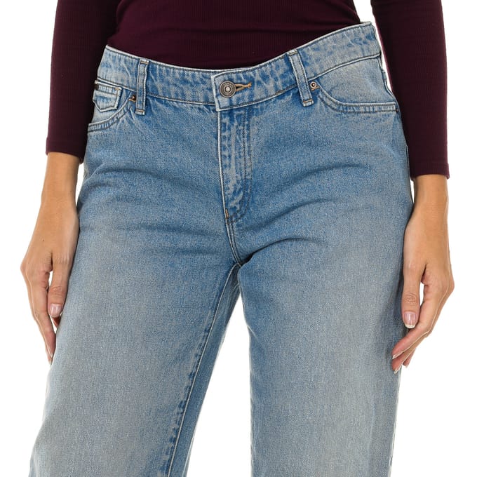 Lange recht gesneden jeans 6Y5J15-5DWQZ vrouw