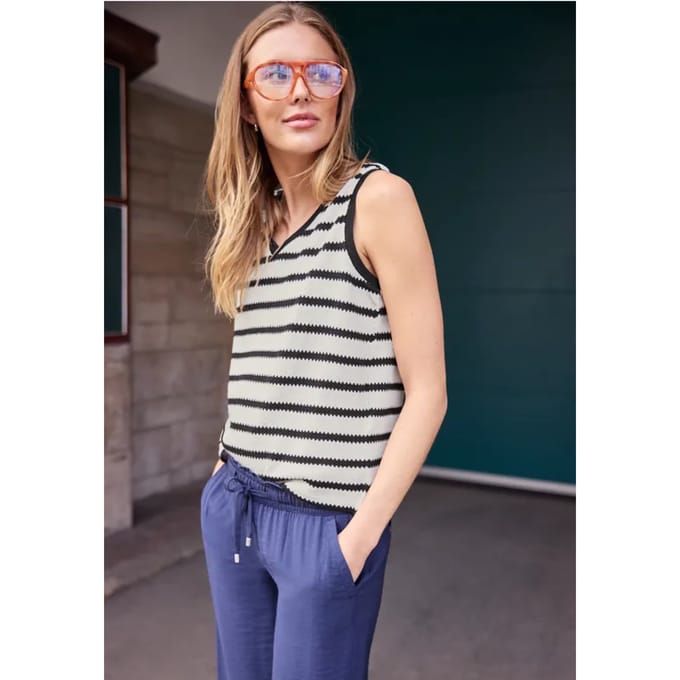 Top met V-hals in gebreide look