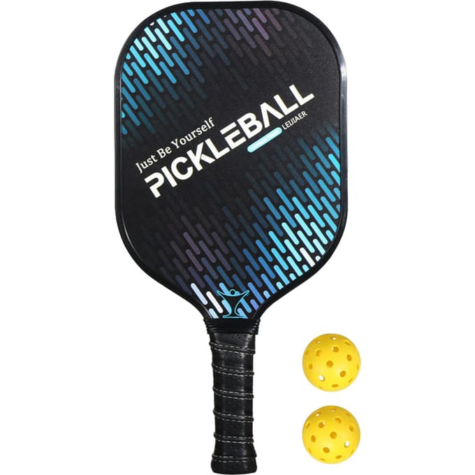 Ultralichte Pickleball Paddle en Ball Set Carbon Fiber Surface Pickle Ball Racket 1 Paddle met 2 black
