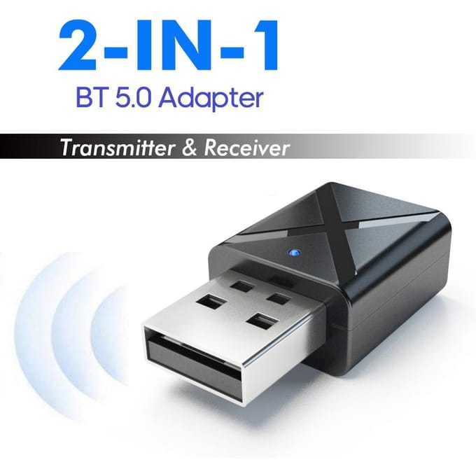 KN320 Audio Adapter USB BT 2 in 1 Zender/ontvanger Adapter Mini Draagbare Oortelefoon Audio zwart