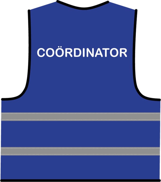Coördinator hesje blauw