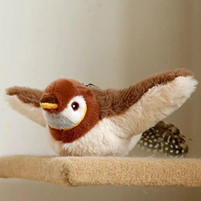 Jouet électronique interactif pour chat, oiseau volant, simulation d'animal de compagnie, moineau