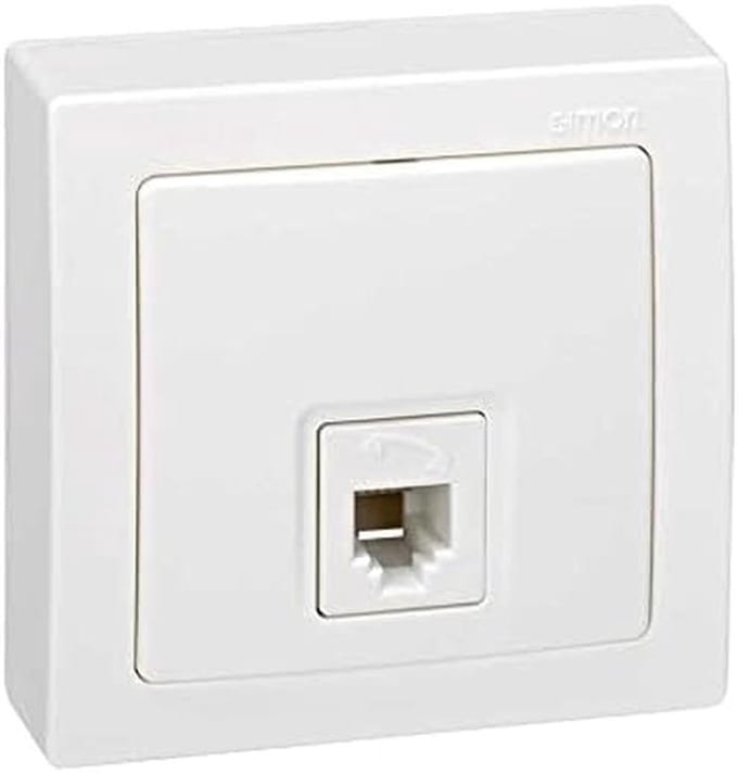 Telefoonstopcontact - RJ12 aansluiting - Internet aansluiten - Monoblock ontwerp - 25 x 77 x 77 cm - Wit