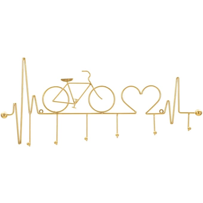 Kapstok Bicycle Wall Hanger Black Gold 59×3,2×26,5 cm