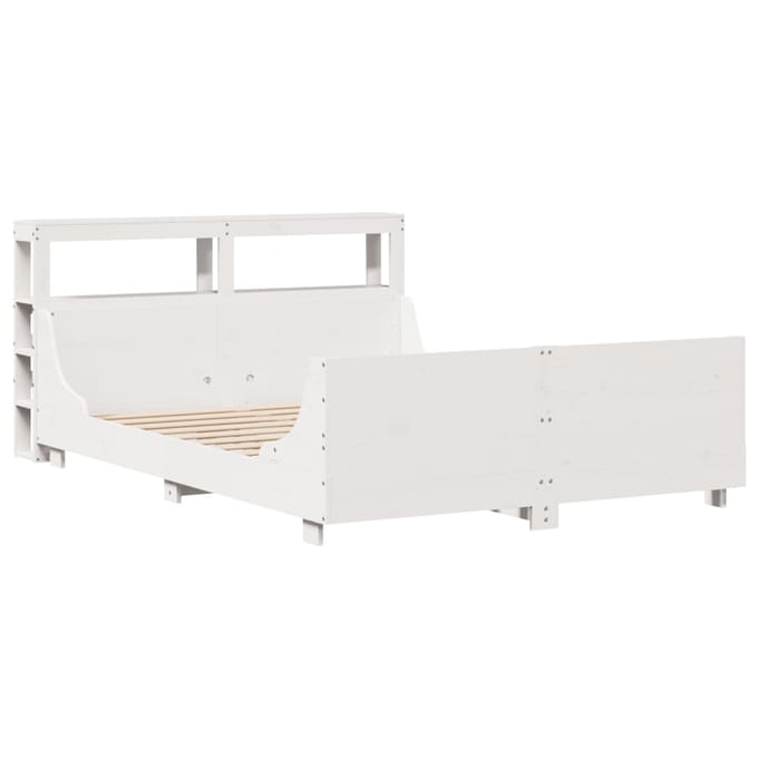 vidaXL - Bedframe - zonder - matras - massief - grenenhout - wit - 150x200 - cm
