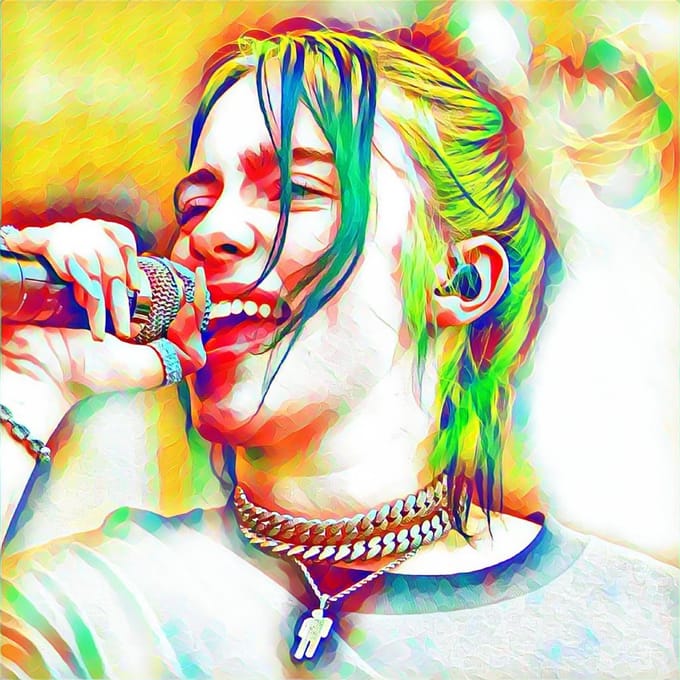 Billie Eilish 5-3 - Canvas - 100 x 100 cm
