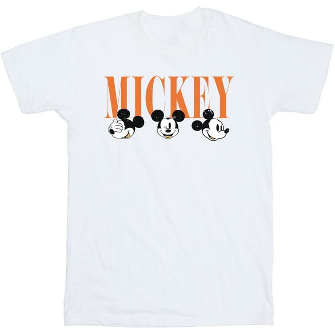 Disney Jongens Mickey Mouse Gezichten T-Shirt (Wit)