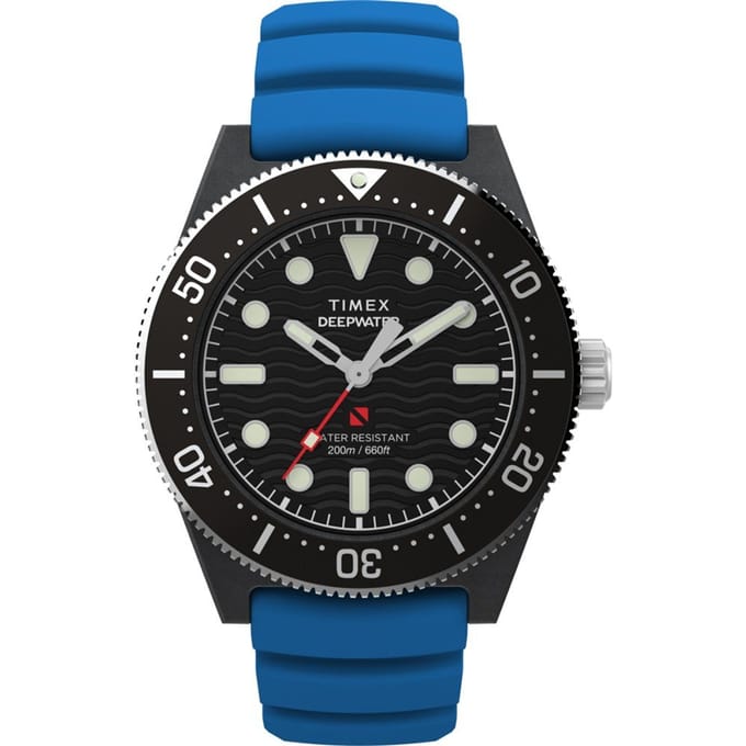 Timex Deep Water Reef TW2Y02500 Horloge - Rubber - Blauw - Ø 43 mm