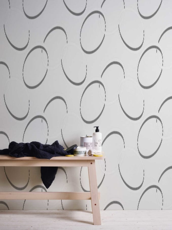 ZWART WIT OVERSCHILDERBAAR RETRO MODERN BEHANG 95178-1