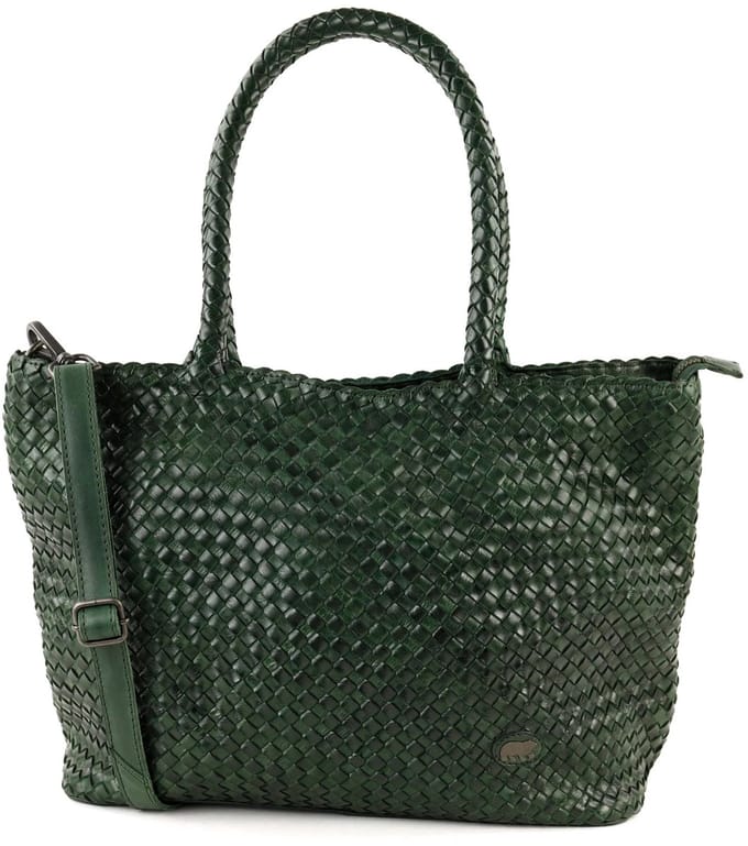 Bear Design Suus Gevlochten Shopper - Groen