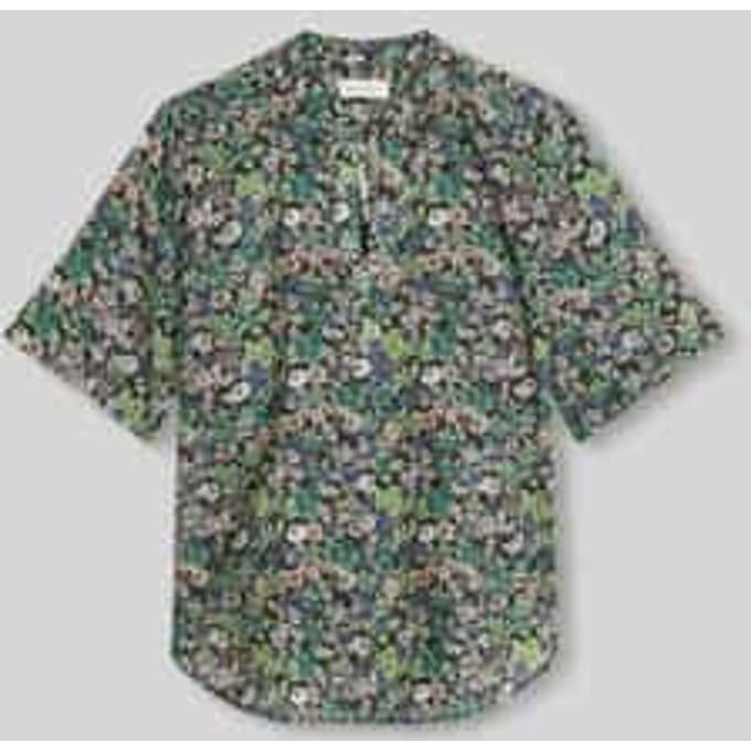 regular fit blouse met korte mouwen van puur katoen
