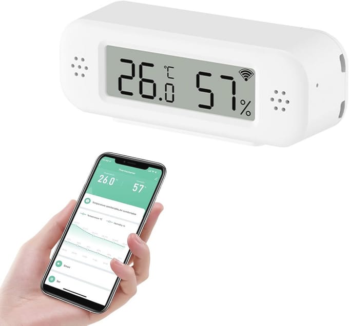 Digitale Hygrometer en Thermometer met Wifi en Alarm voor Binnen