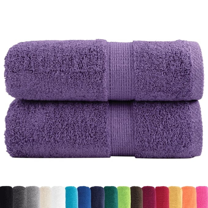 vidaXL - Premium - washandjes - SOLUND - 2 - st - paars - 30x30 - cm - 600 - g/m2