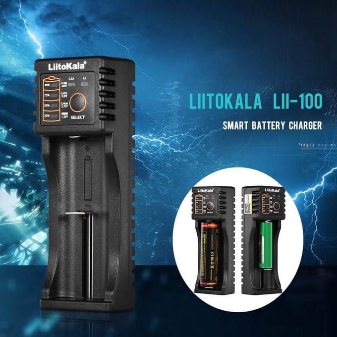 LiitoKala Lii-100 batterijlader voor NiMH-lithium zwart