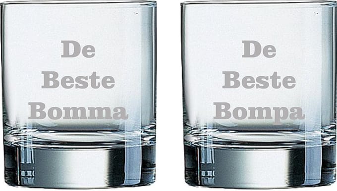 Whiskeyglas gegraveerd - 20cl - De Beste Bomma-De Beste Bompa