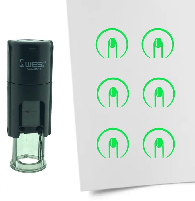 CombiCraft Stempel Nagels 10mm rond - groene inkt