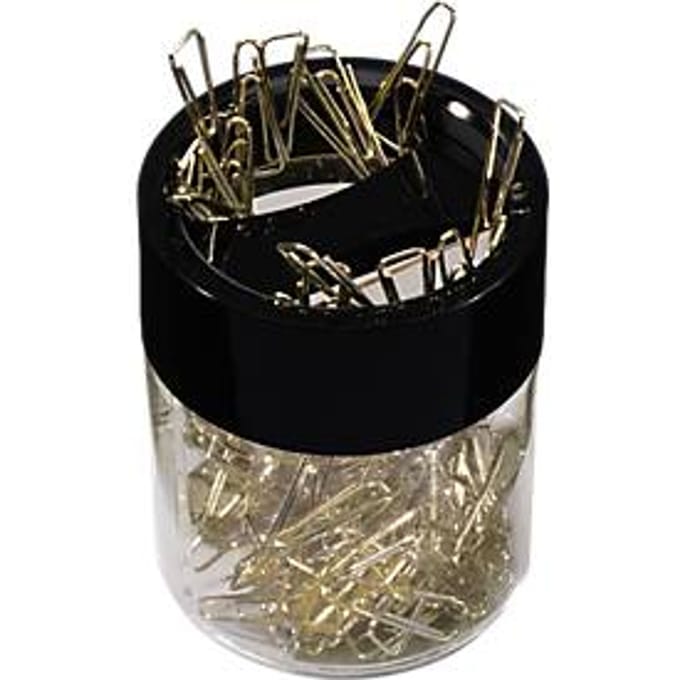 Papercliphouder, magnetisch, met 125 paperclips