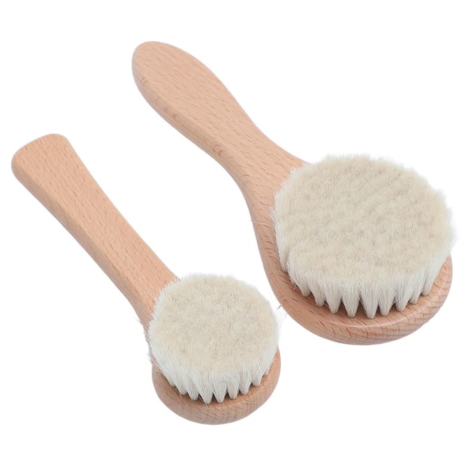 2 stuks Doucheborstel Herbruikbare Badborstel Douche Rugschrobber met Antislip Handvat voor Shampooën beige