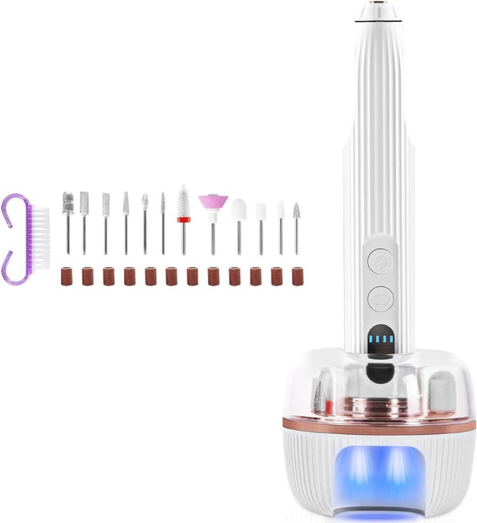 Nagelfrees Bitjes - Pedicureset Electrisch - Manicure Set - Wit
