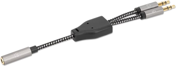Headset-Adapterkabel mit Aux Y-Audiosplitter 15cm