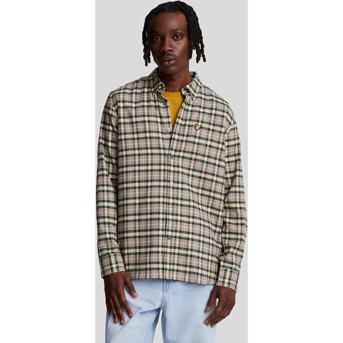 Lyle & Scott geruit flanel Argyle blauwgroen shirt met lange mouwen