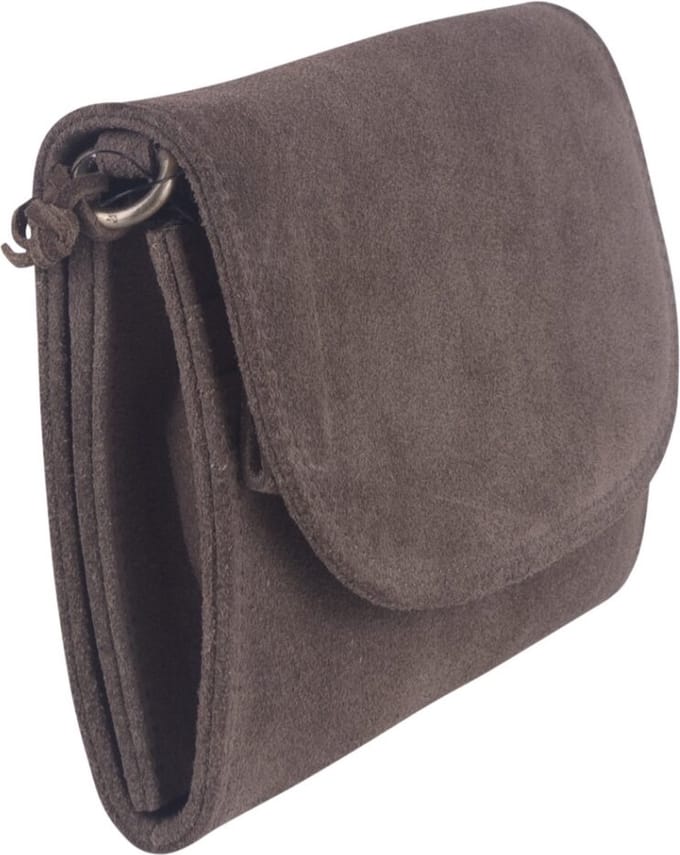 BAG2BAG Amalfi suede clutch-schoudertas Dust Brown