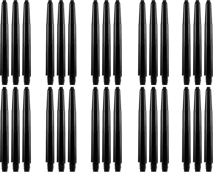XQMax Dart Shafts - 10 Sets (30 stuks) - Medium - Zwart - Zwarte Darts Shafts
