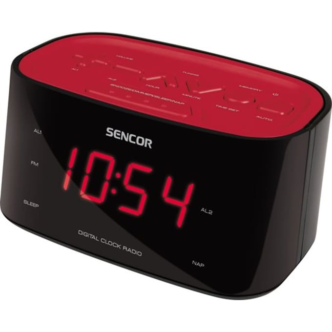 Sencor SRC 180 RD - Klok Zwart, Rood radio