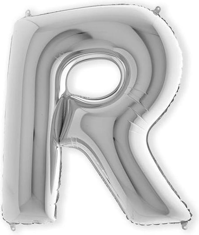 Folieballon letter R zilver (100cm)
