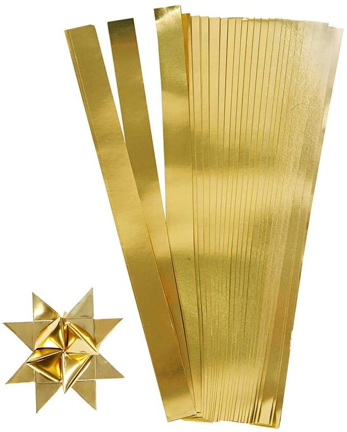 Vlechtstroken, b: 10 mm, d: 4,5 cm, goud, 100stroken, l: 45 cm