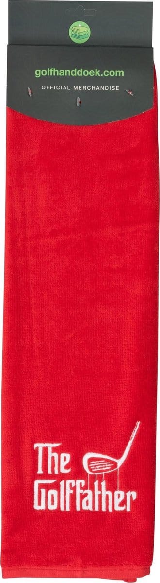 Nova Golf 'The Golffather' Golfhanddoek - Rood Wit