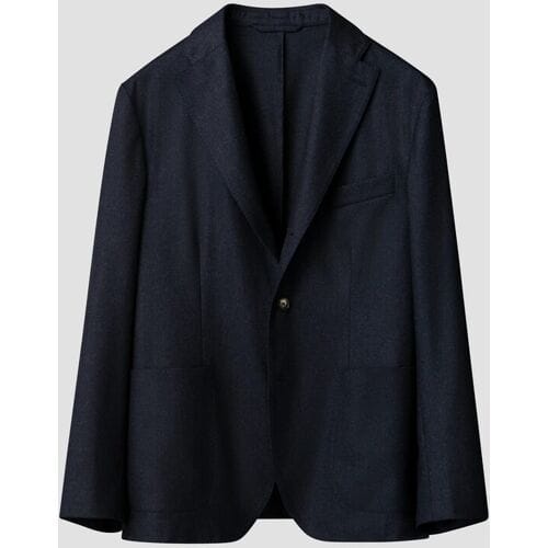 Eton Colbert Soft Vitale Barberis Canonico Wool Flanel Faux-Uni Navy / male