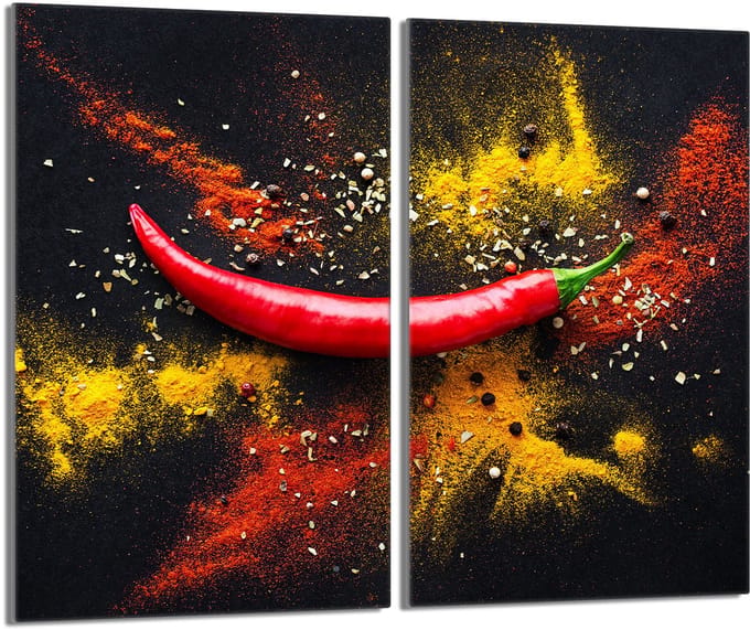 TMK ArtDeko - Snijplank - Chilli - Szkło Hartowane - 52x30cm