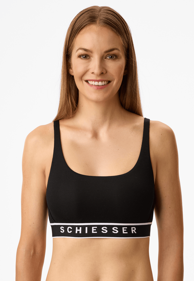 Zwarte bustier met dubbelrib - Pure Rib 36