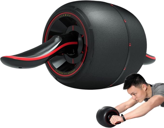 Buikspierwiel - Core trainer - Krachtige core training - Automatische rebound - 43.7 cm - Zwart
