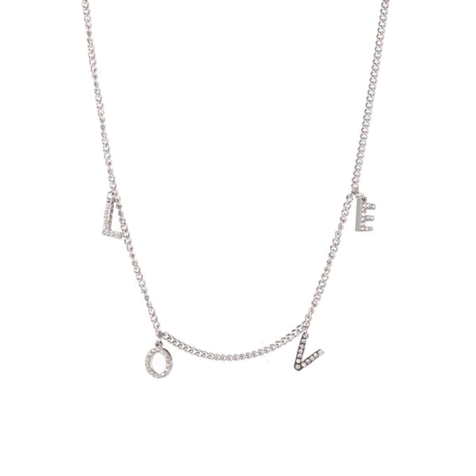 Go Dutch Label Collier Love with stones zilver N2258-1