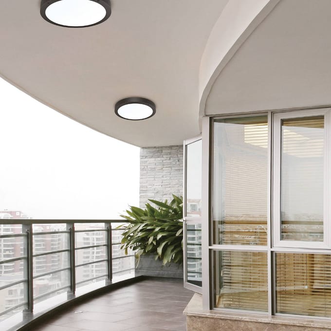 The Light Group SLC Dio LED plafondlamp IP65 3CCT zwart